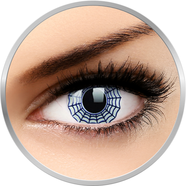 Lentile de contact colorate Crazy albe/negre anuale Fancy Spider 360 purtari (2 lentile/cutie) cu comanda online