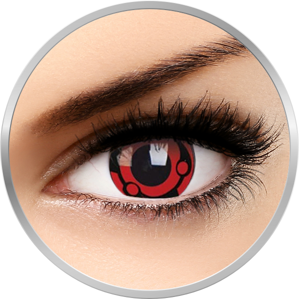 Lentile de contact colorate rosii anuale Crazy Madara 360 purtari (2 lentile/cutie) cu comanda online