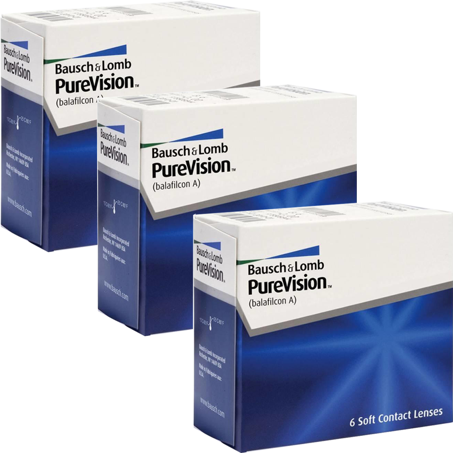 Lentile de contact cu dioptrii Bausch & Lomb Pure Vision lunare 3 x 6 lentile / cutie cu comanda online