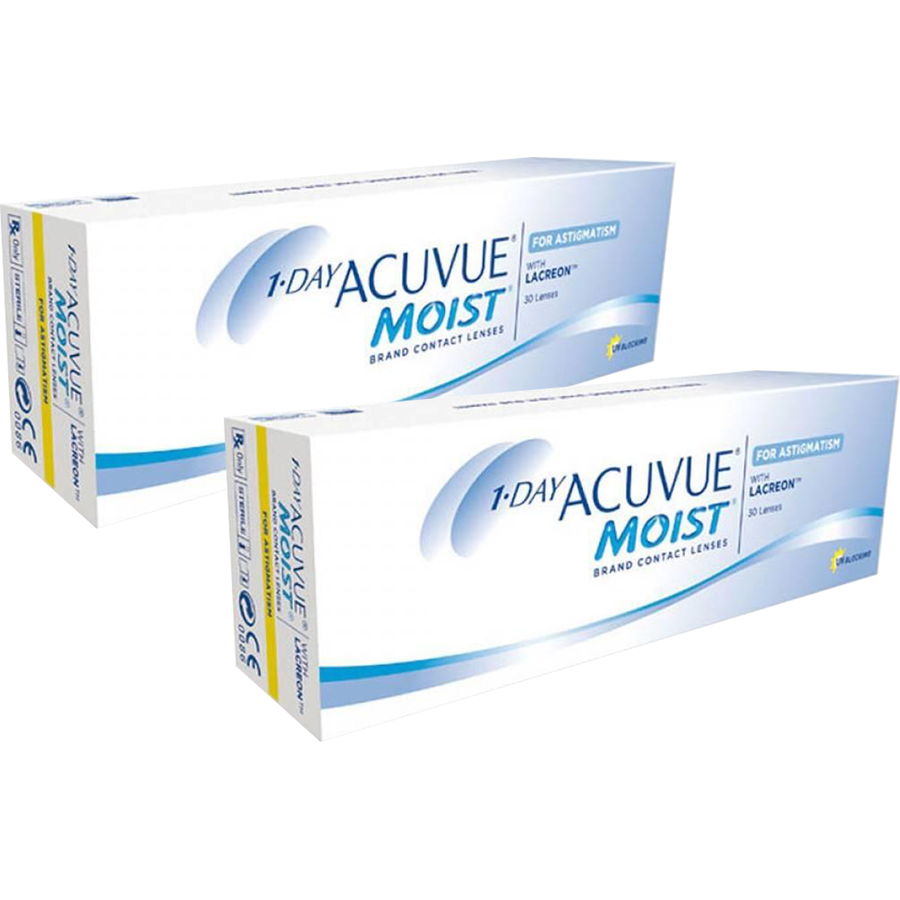 Lentile de contact cu dioptrii Johnson&Johnson 1 Day Acuvue Moist for Astigmatism zilnice 2 x 30 lentile / cutie cu comanda online
