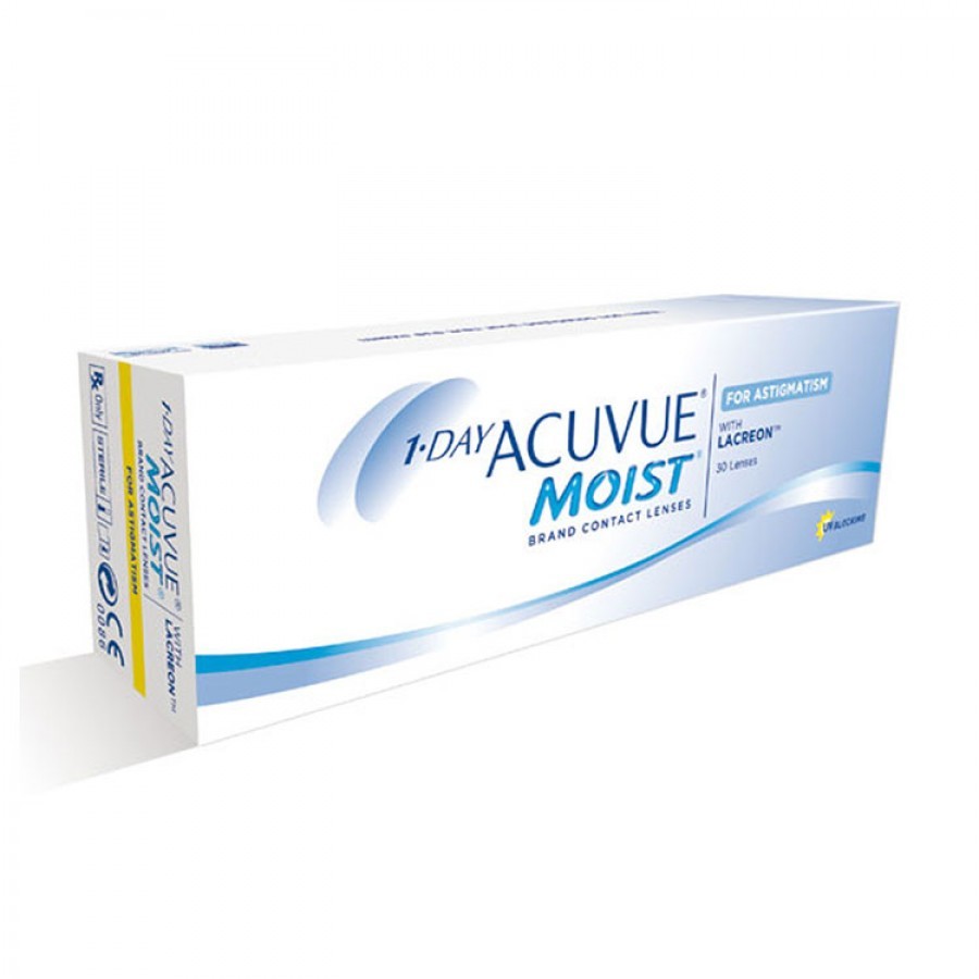 Lentile de contact cu dioptrii Johnson&Johnson 1 Day Acuvue Moist for Astigmatism zilnice 30 lentile / cutie cu comanda online