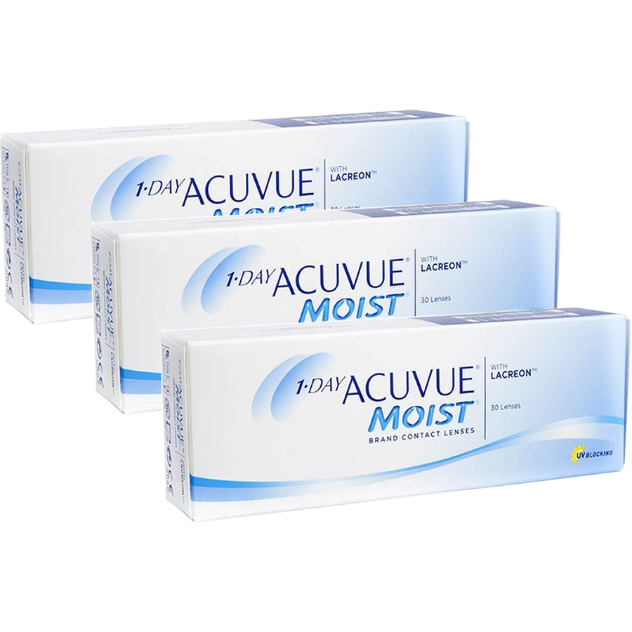 Lentile de contact cu dioptrii Johnson&Johnson 1 Day Acuvue Moist zilnice 3 x 30 lentile / cutie cu comanda online