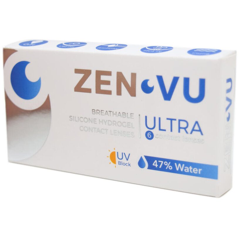 Lentile de contact cu dioptrii ZenVu Ultra lunare 6 lentile/cutie cu comanda online