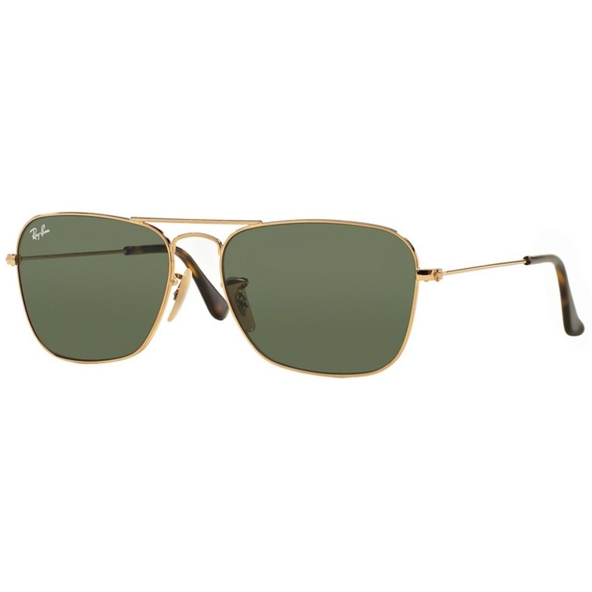 Ochelari de Soare Barbati Rectangulari Caravan Ray-Ban RB3136 181 Aurii Originali cu comanda online