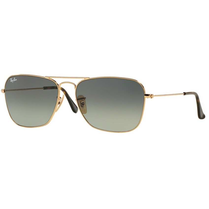 Ochelari de Soare Barbati Rectangulari Caravan Ray-Ban RB3136 181/71 Aurii Originali cu comanda online