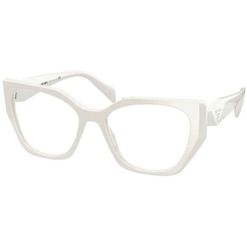 Rame Ochelari de Vedere Prada PR 18WV 1421O1 albe Patrate de dama cu comanda online