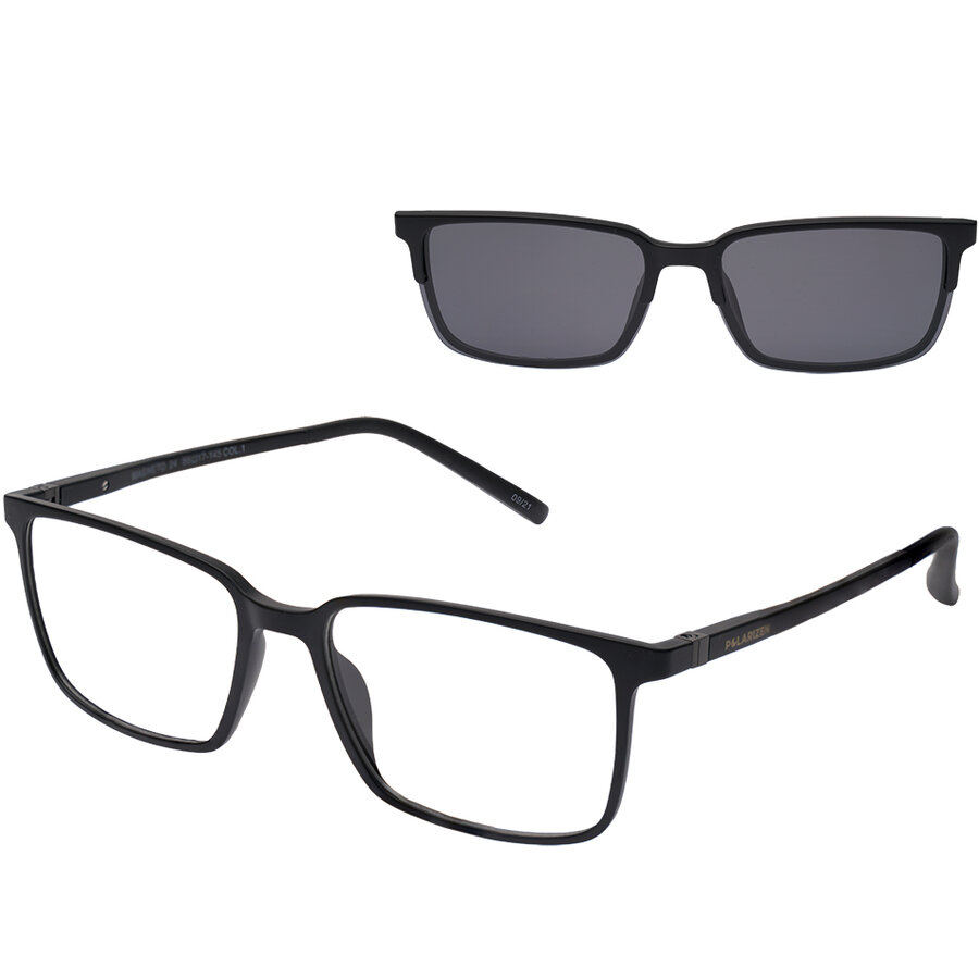 Rame Patrate Ochelari de Vedere Polarizen CLIP-ON MAGNETO24 COL1 negre pentru Barbati cu comanda online