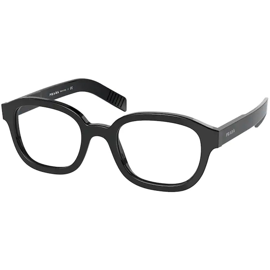 Rame Prada PR 11WV 1AB1O1 Rectangulare negre pentru Ochelari de Vedere Barbati cu comanda online
