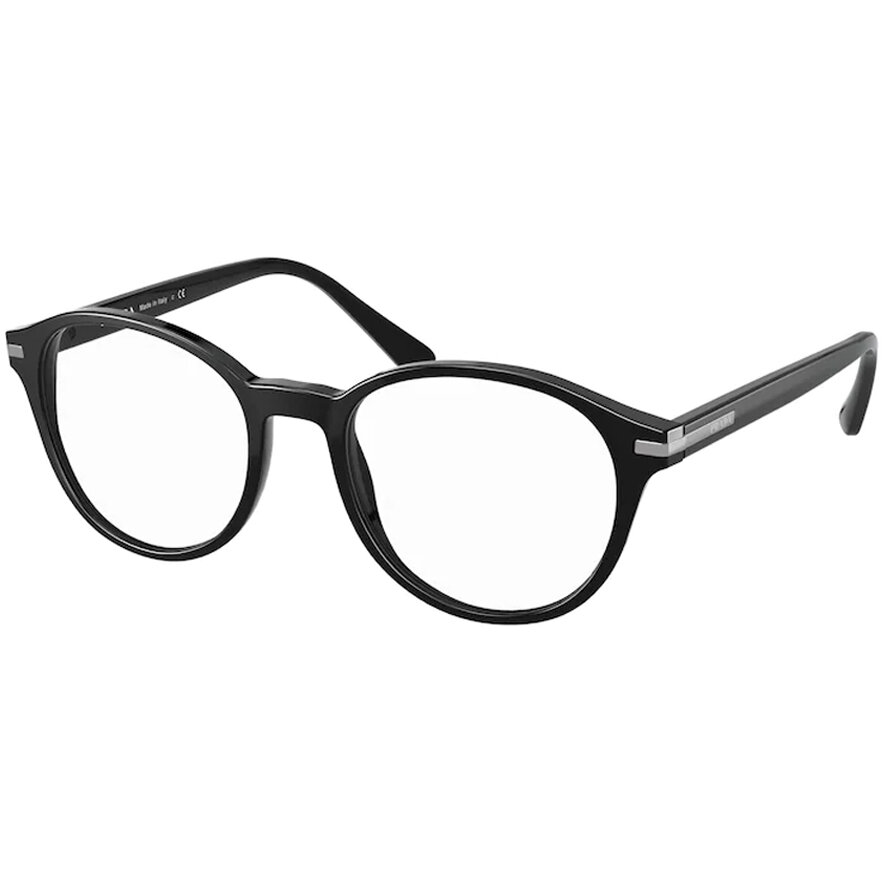 Rame Prada PR 13WV 1AB1O1 Rotunde negre pentru Ochelari de Vedere Barbati cu comanda online