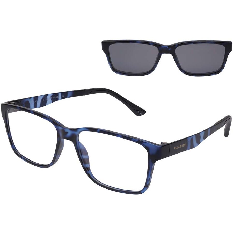 Rame Rectangulare Ochelari de Vedere Polarizen CLIP-ON MAGNETO16 COL6 negre pentru Barbati cu comanda online