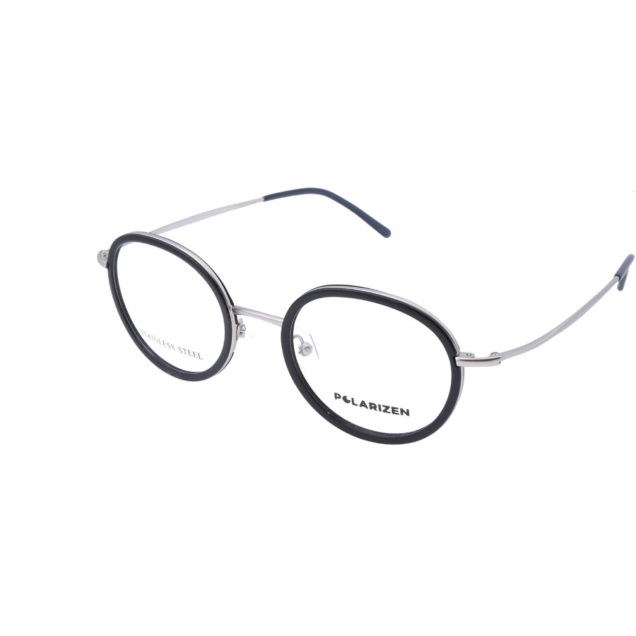Rame Unisex Polarizen 8758 C17 Ochelari de Vedere negre Rotunde cu comanda online