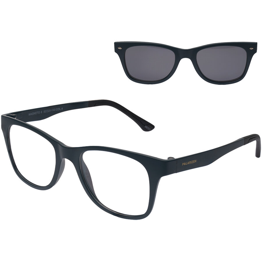 Rame Unisex Polarizen CLIP-ON MAGNETO8 COL4 Ochelari de Vedere gri Patrate cu comanda online