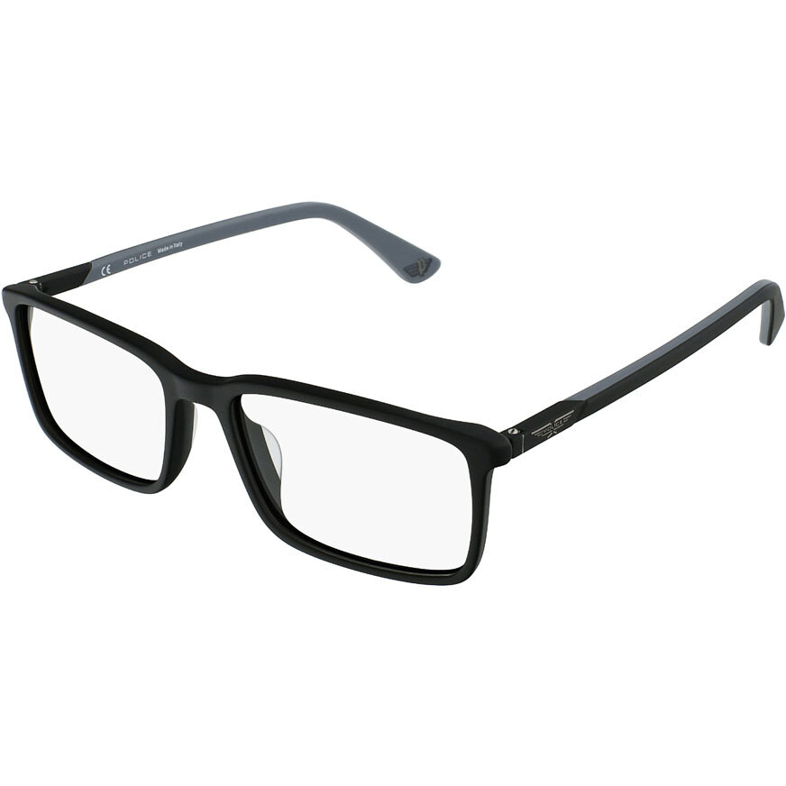 Rame Unisex Police VPLB55 0703 Ochelari de Vedere negre Rectangulare cu comanda online