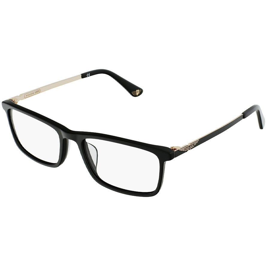 Rame Unisex Police VPLB75 0700 Ochelari de Vedere negre Rectangulare cu comanda online
