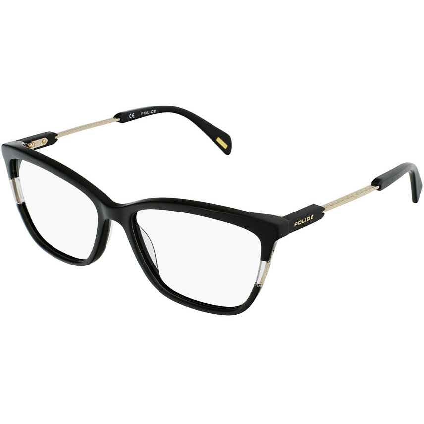 Rame Unisex Police VPLC28 0700 Ochelari de Vedere negre Rectangulare cu comanda online