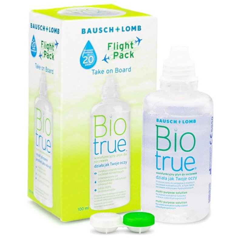 Solutie intretinere Biotrue Multi-Purpose Flight Pack 100 ml cu suport cu comanda online