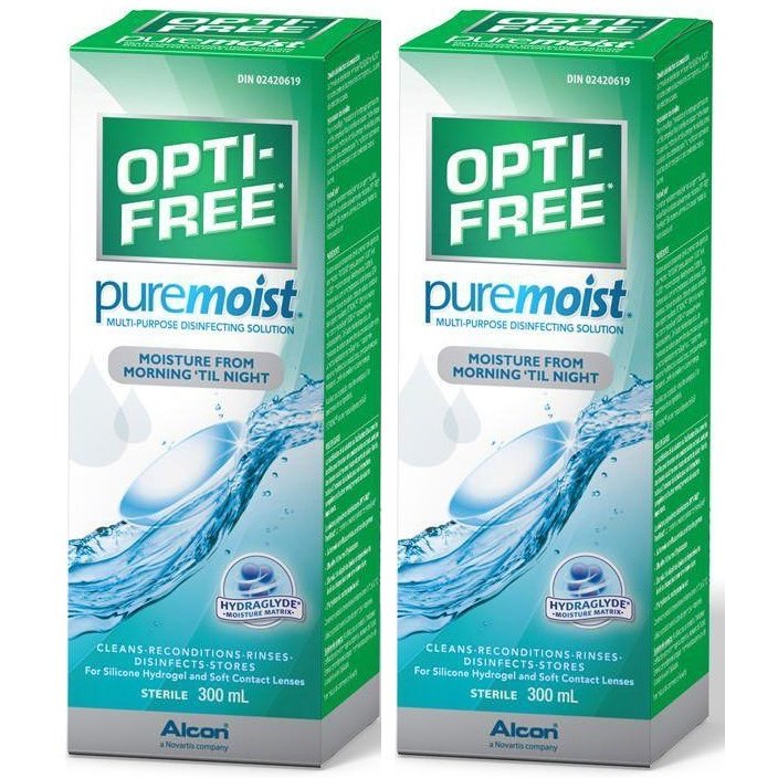Solutie intretinere Opti-Free Pure Moist 2 x 300 ml + suport lentile cadou cu comanda online