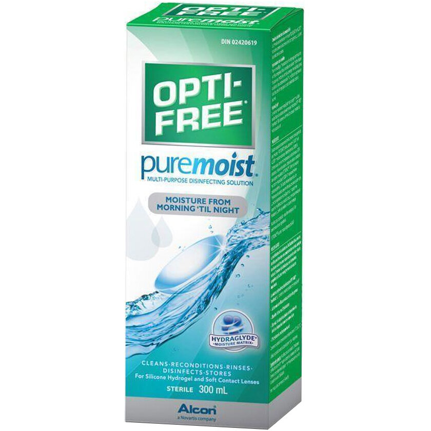 Solutie intretinere Opti-Free Pure Moist 300 ml + suport lentile cadou cu comanda online