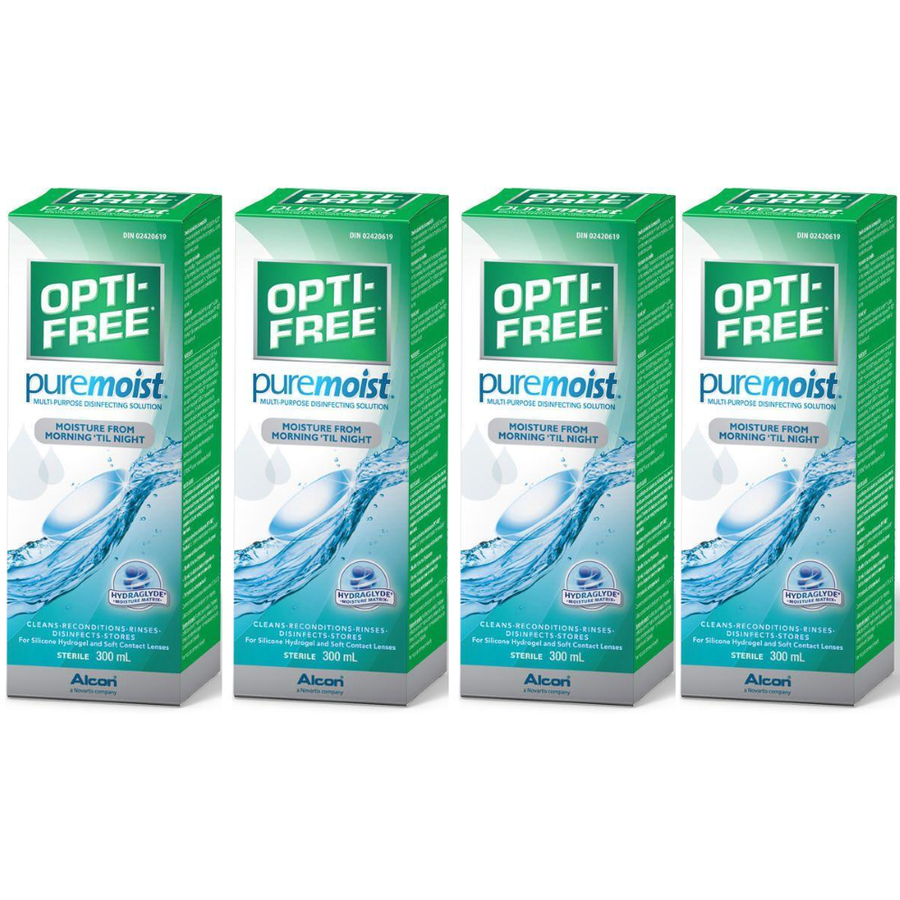 Solutie intretinere Opti-Free Pure Moist 4 x 300 ml + suport lentile cadou cu comanda online