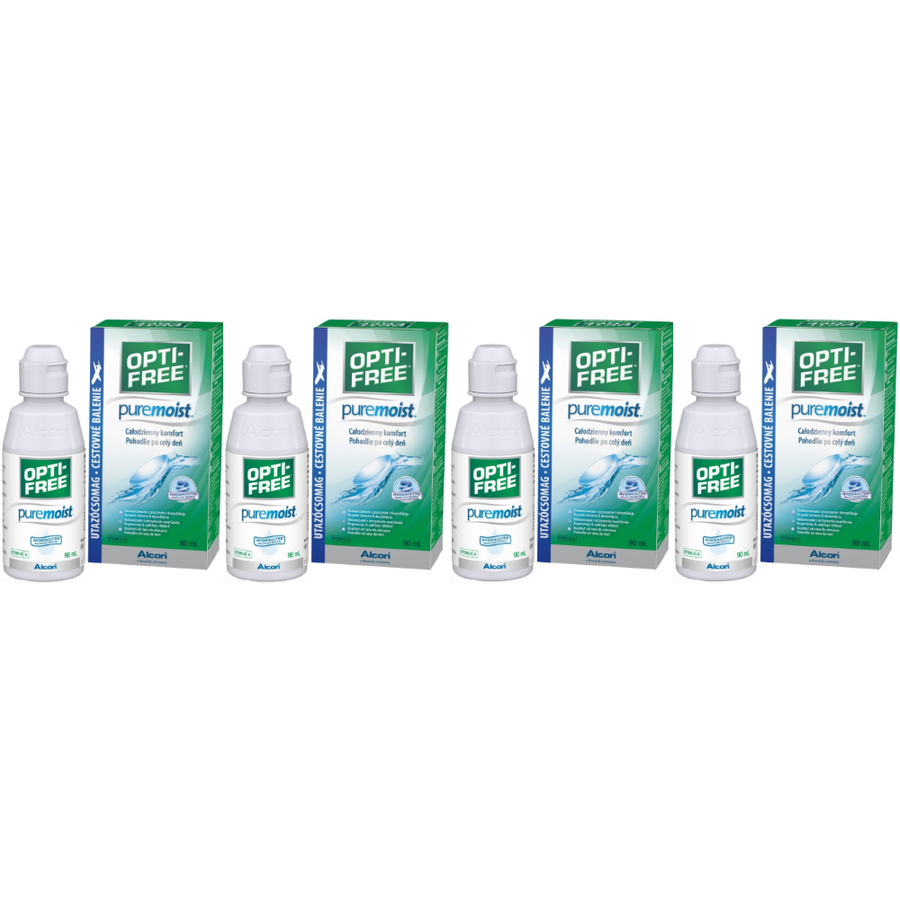 Solutie intretinere Opti-Free Pure Moist 4 x 90 ml + suport lentile cadou cu comanda online