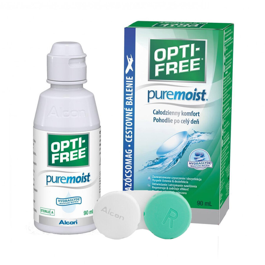 Solutie intretinere Opti-Free Pure Moist 90 ml + suport lentile cadou cu comanda online