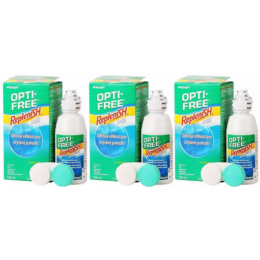 Solutie intretinere Opti-Free RepleniSH 3 x 120 ml + suport lentile cadou cu comanda online