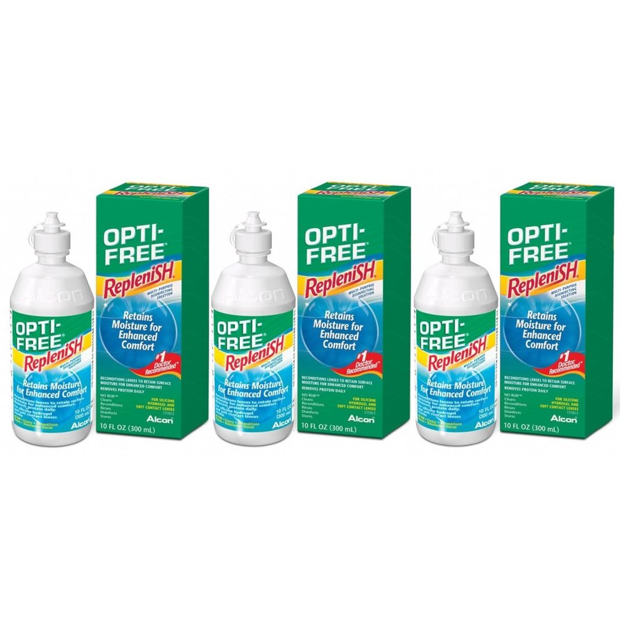Solutie intretinere Opti-Free RepleniSH 3 x 300 ml + suport lentile cadou cu comanda online