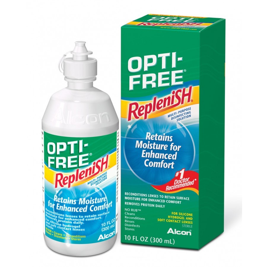 Solutie intretinere Opti-Free RepleniSH 300 ml + suport lentile cadou cu comanda online