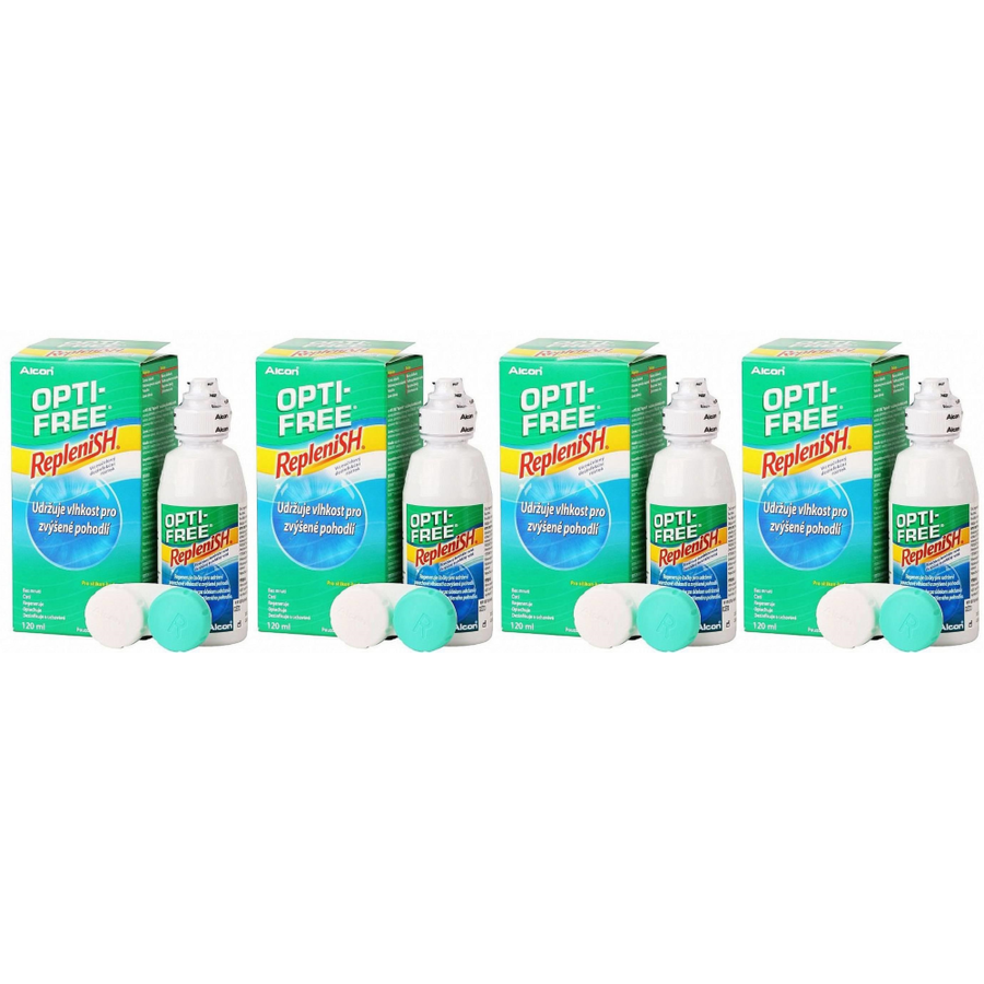 Solutie intretinere Opti-Free RepleniSH 4 x 120 ml + suport lentile cadou cu comanda online