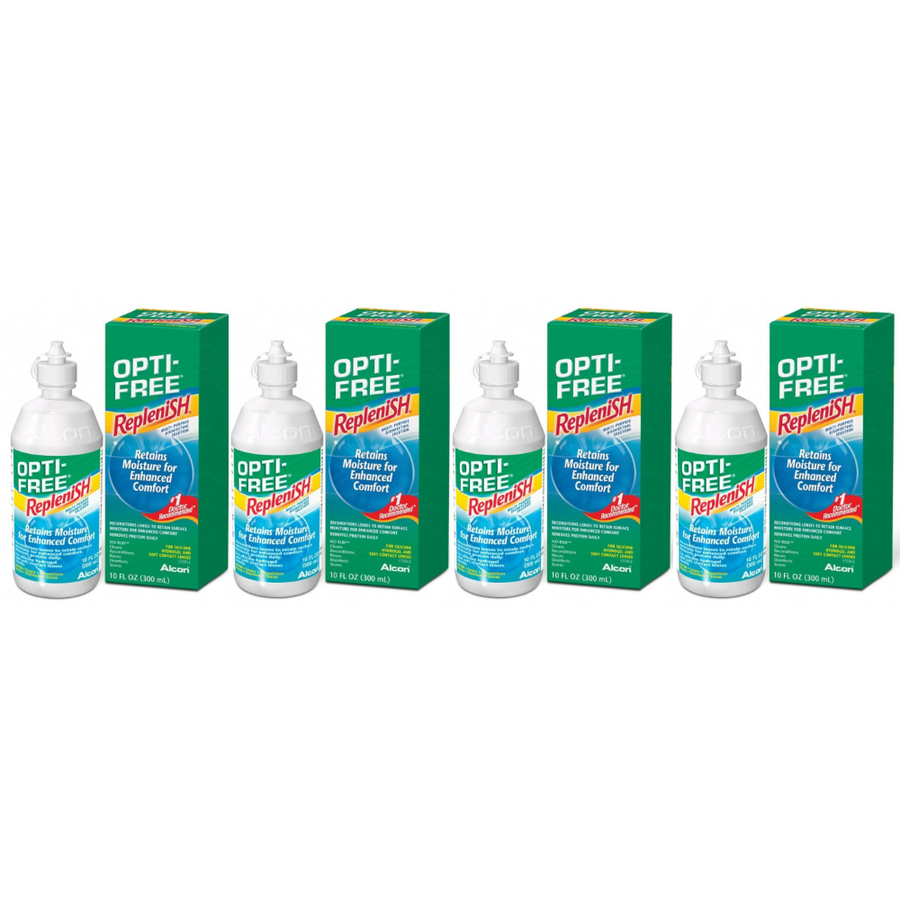 Solutie intretinere Opti-Free RepleniSH 4 x 300 ml + suport lentile cadou cu comanda online